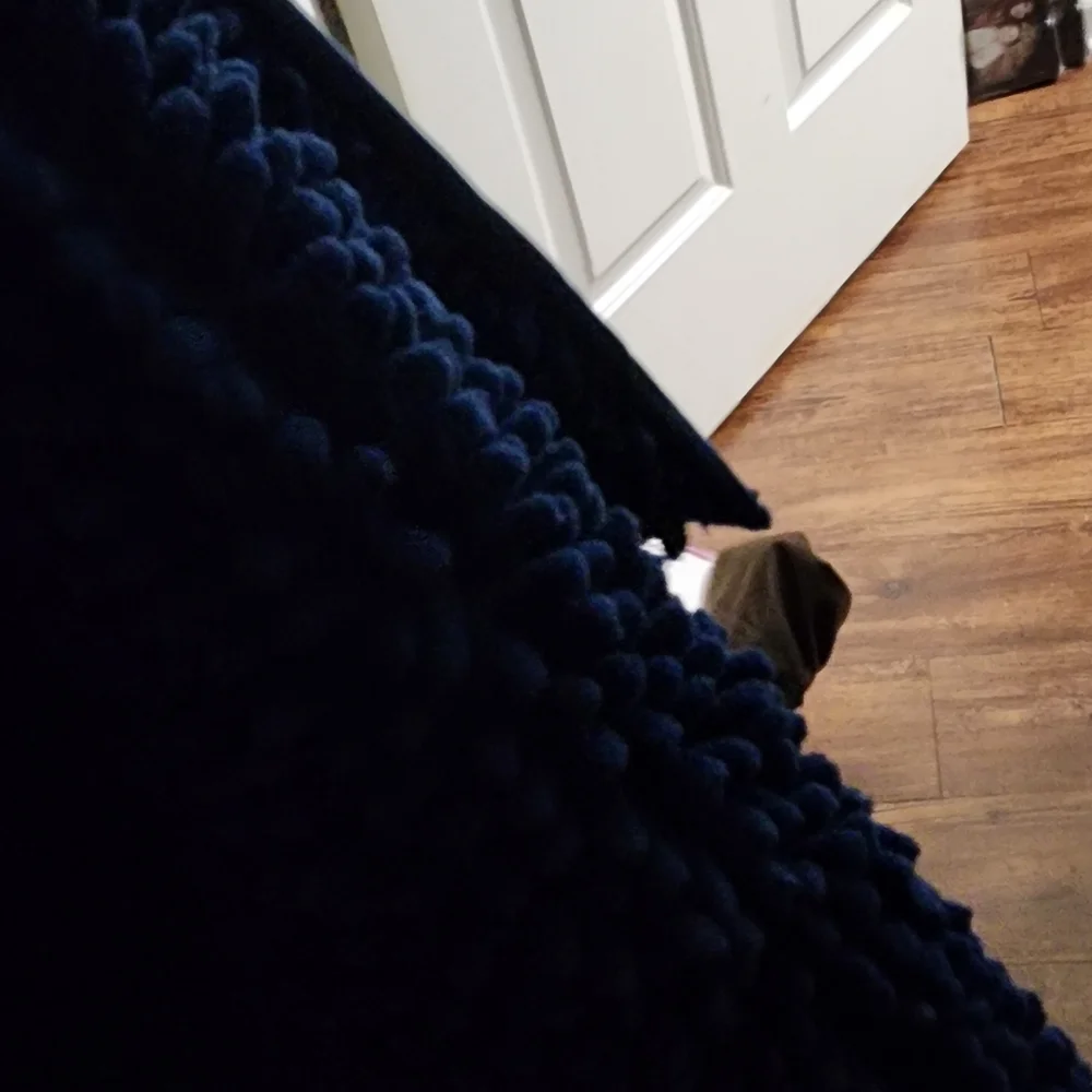 Navy Blue Textured Mud Room Front Rug